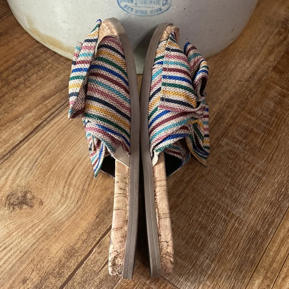 Sam Edelman circus burlap striped Sandal slides size 8.5